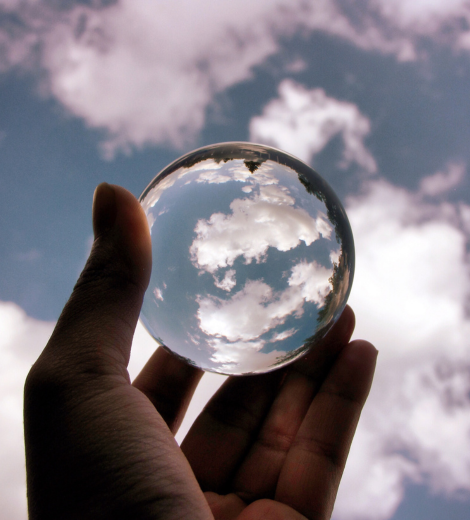 Image of sky in clear ball